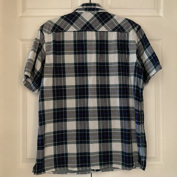 Mountain Hardwear Men L SS Button Up Lined Cotton Shirt Plaid B&W Outdoor Hiking - Picture 3 of 12